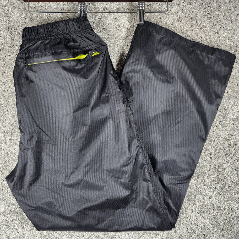 Rugged Exposure Rain Pants Mens Size M Black Ripstop Nylon Zipper Leg NWOT